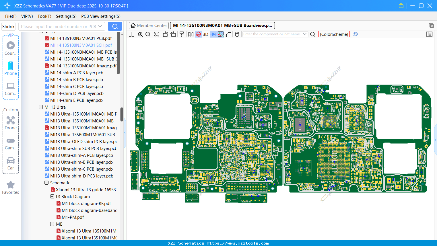 Xiaomi MI 14-135100N3M0A01 MB+SUB Boardview